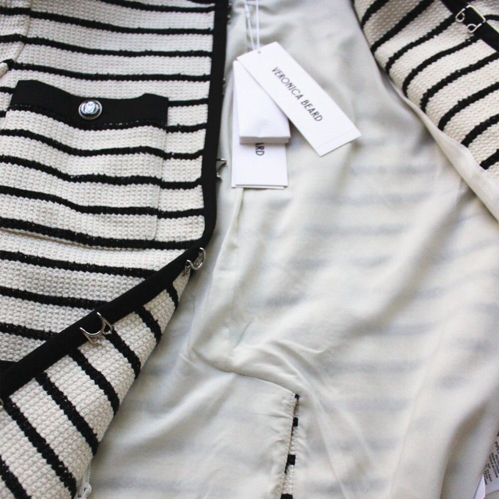 NWT Veronica Beard Foster Striped Dickey Jacket, Sz 4, 6 - Picture 15 of 15